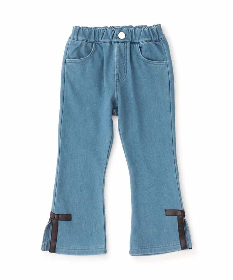 側邊蝴蝶結加絨喇叭褲 九分褲