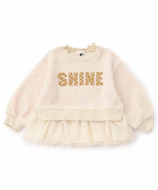 帶網紗刺繡絨面衛衣