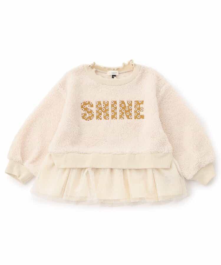 帶網紗刺繡絨面衛衣