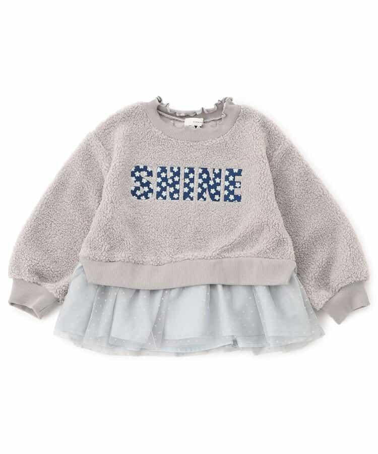 帶網紗刺繡絨面衛衣