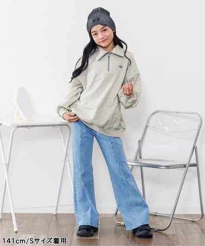 半拉鍊愛心寬鬆衛衣