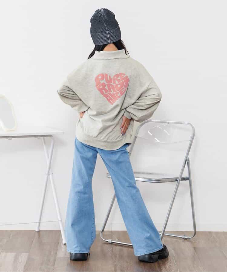 半拉鍊愛心寬鬆衛衣