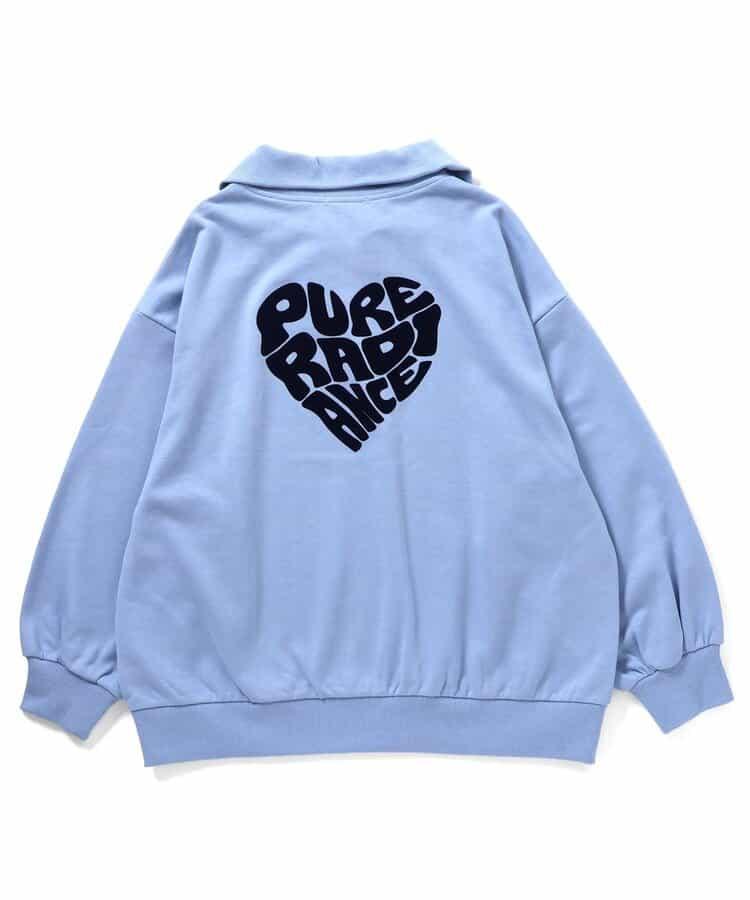 半拉鍊愛心寬鬆衛衣