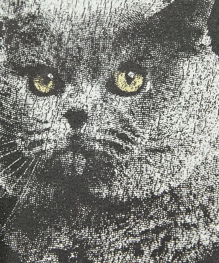 寬鬆版型前印花圓領衛衣 / CAT Portrait