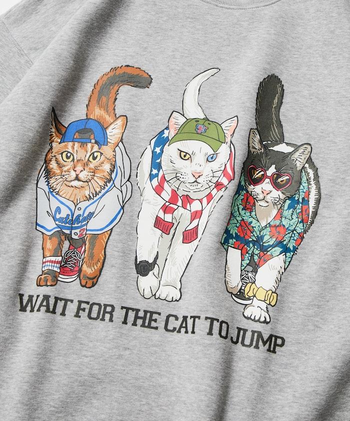 寬鬆版型 雙面印花 圓領衛衣 / THREE CATS