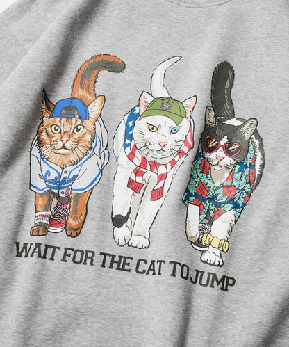 寬鬆版型 雙面印花 圓領衛衣 / THREE CATS