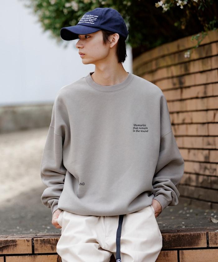 寬鬆版型 單點刺繡 後背印花 下襬抽繩 圓領衛衣