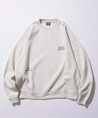 寬鬆版型 單點刺繡 後背印花 下襬抽繩 圓領衛衣