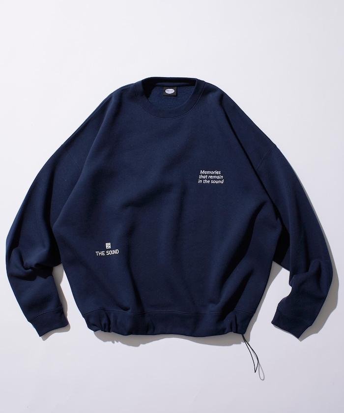 寬鬆版型 單點刺繡 後背印花 下襬抽繩 圓領衛衣