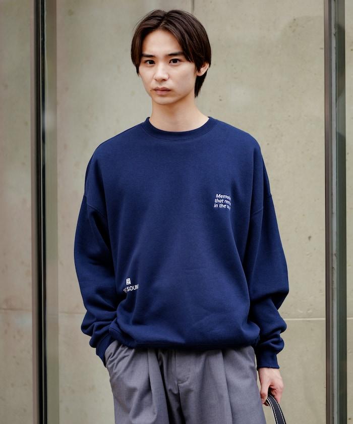 寬鬆版型 單點刺繡 後背印花 下襬抽繩 圓領衛衣