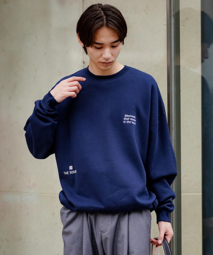 寬鬆版型 單點刺繡 後背印花 下襬抽繩 圓領衛衣