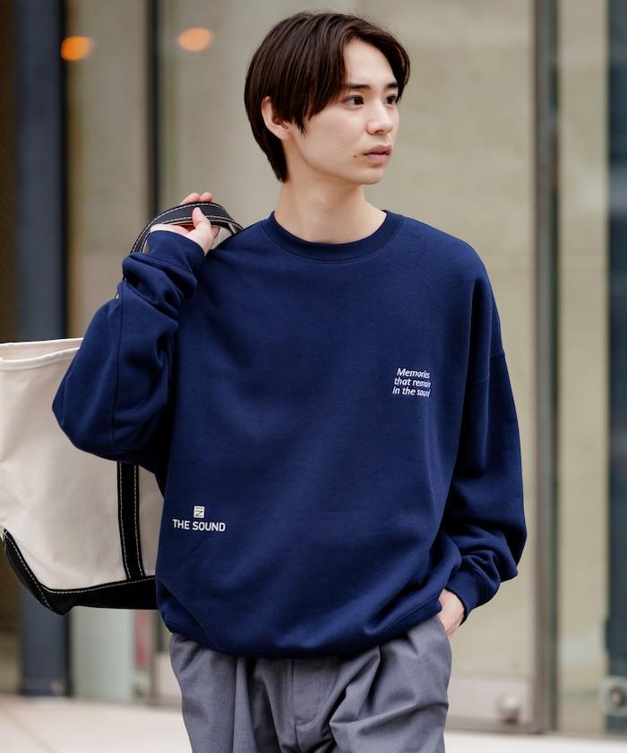 寬鬆版型 單點刺繡 後背印花 下襬抽繩 圓領衛衣