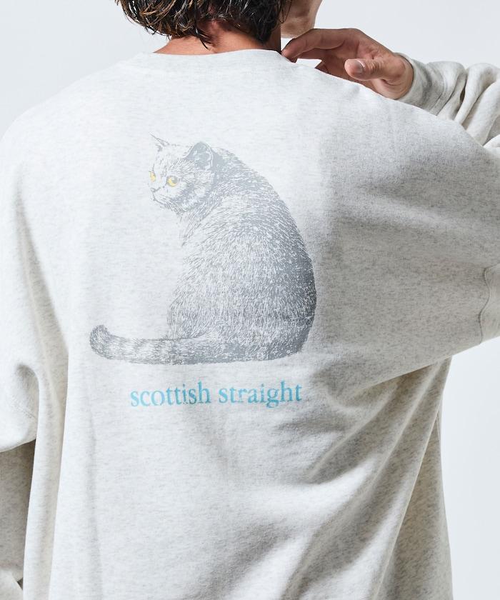 寬鬆版型背面印花圓領衛衣 / Look Back CAT