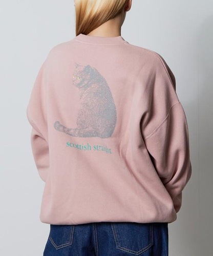 寬鬆版型背面印花圓領衛衣 / Look Back CAT