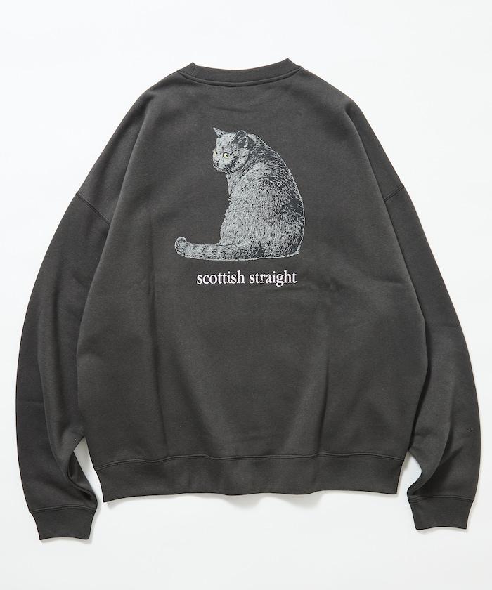 寬鬆版型背面印花圓領衛衣 / Look Back CAT