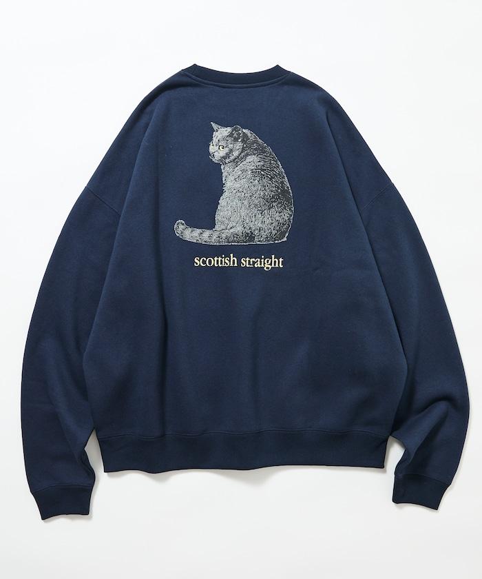 寬鬆版型背面印花圓領衛衣 / Look Back CAT