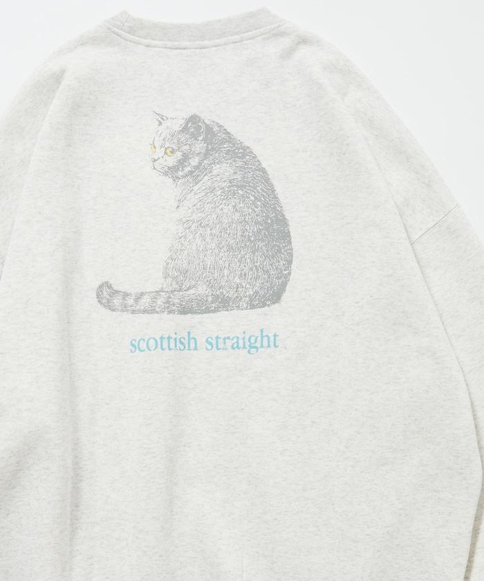 寬鬆版型背面印花圓領衛衣 / Look Back CAT