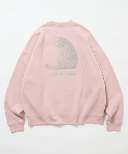 寬鬆版型背面印花圓領衛衣 / Look Back CAT