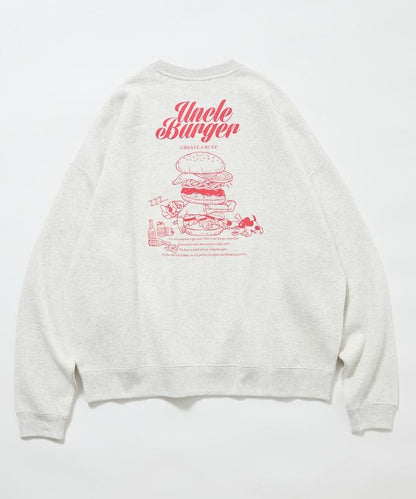 寬鬆版型背面印花圓領衛衣 / Uncle Burger
