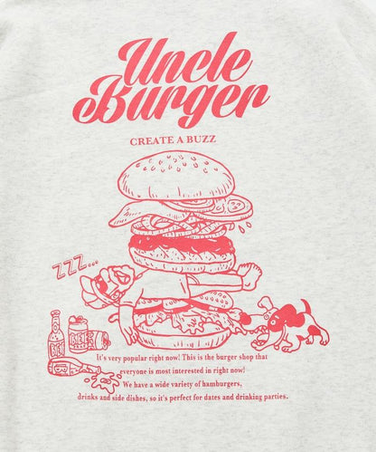 寬鬆版型背面印花圓領衛衣 / Uncle Burger