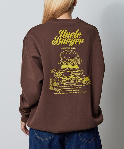 寬鬆版型背面印花圓領衛衣 / Uncle Burger