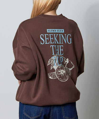 寬鬆版型背部印花圓領衛衣