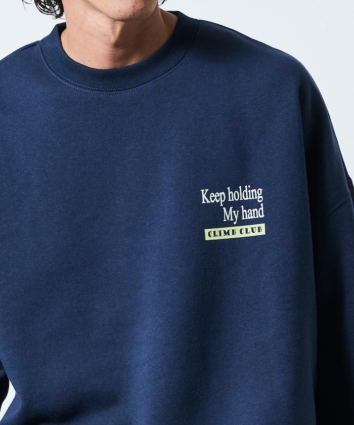 寬鬆版型背面印花圓領衛衣 / CLIMB CLUB Cat