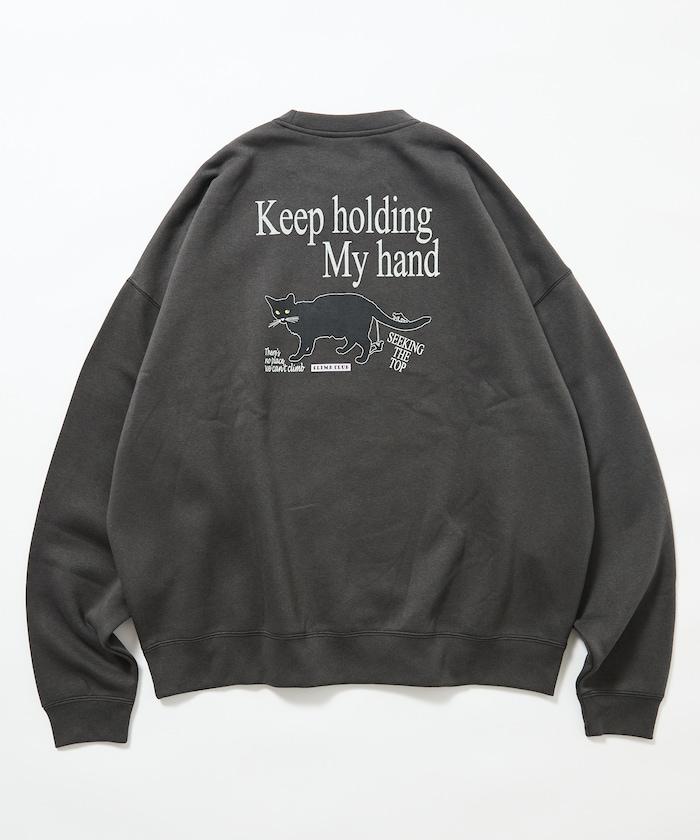 寬鬆版型背面印花圓領衛衣 / CLIMB CLUB Cat