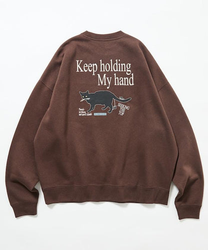 寬鬆版型背面印花圓領衛衣 / CLIMB CLUB Cat