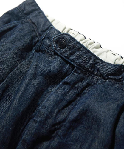 法式亞麻牛仔一褶長褲