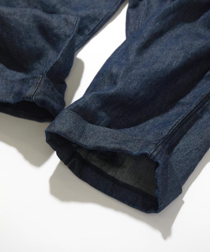 法式亞麻牛仔一褶長褲