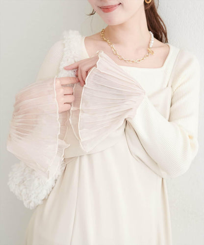 荷葉邊袖針織衫