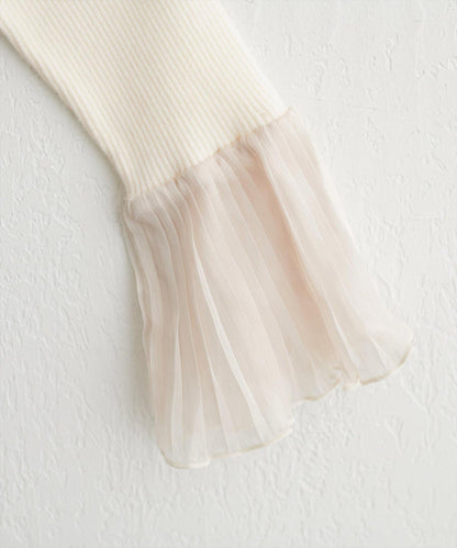 荷葉邊袖針織衫