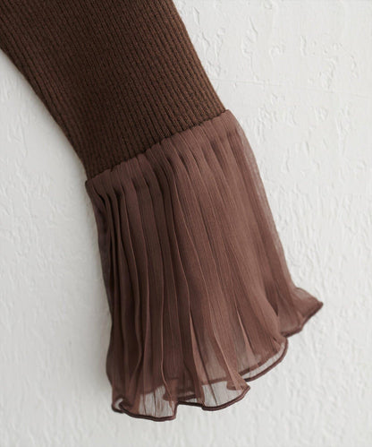 荷葉邊袖針織衫