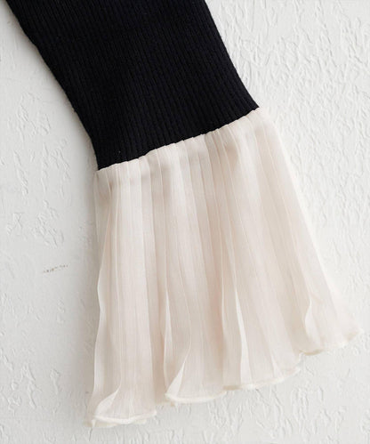 荷葉邊袖針織衫