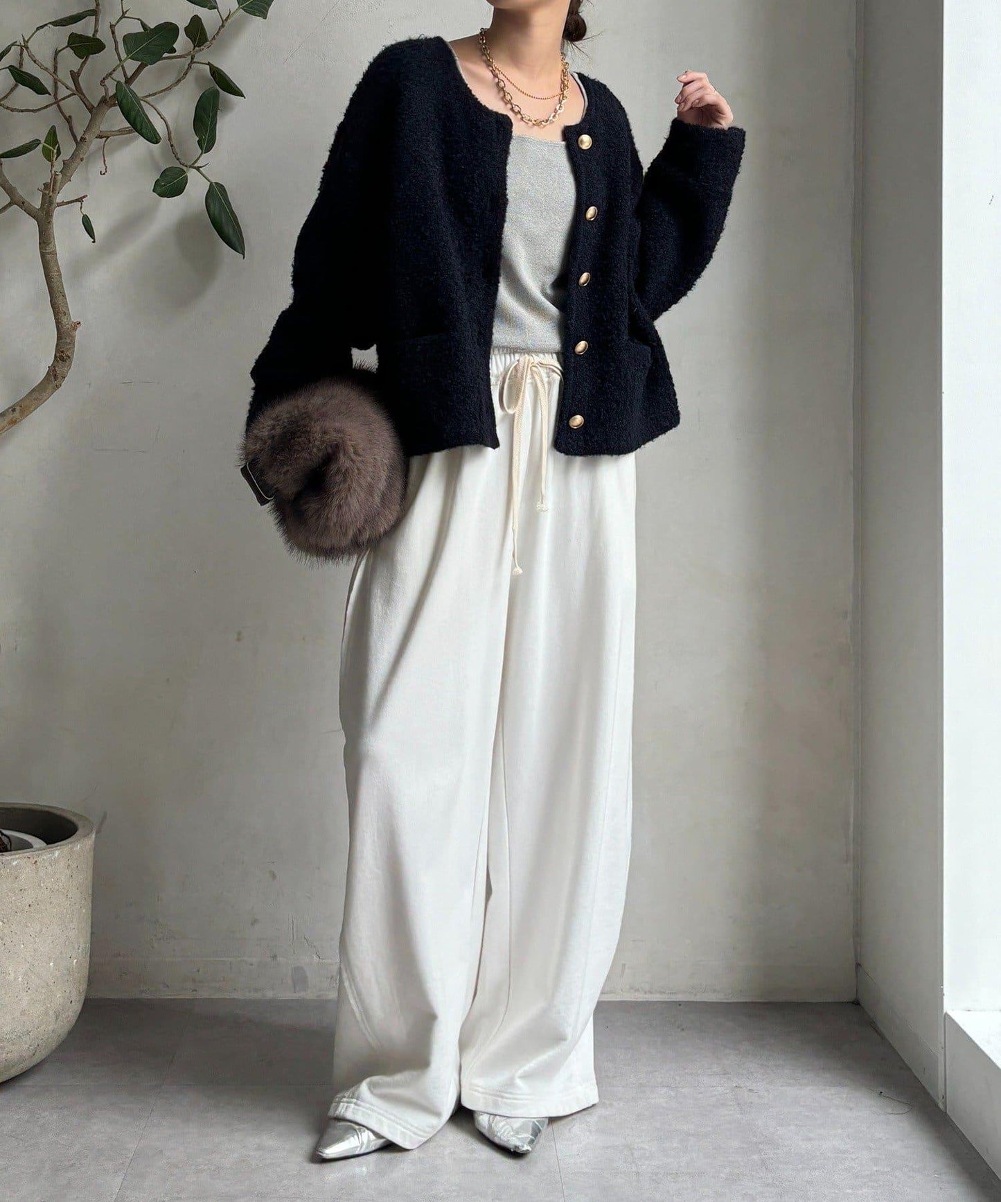 圈圈紗針織夾克