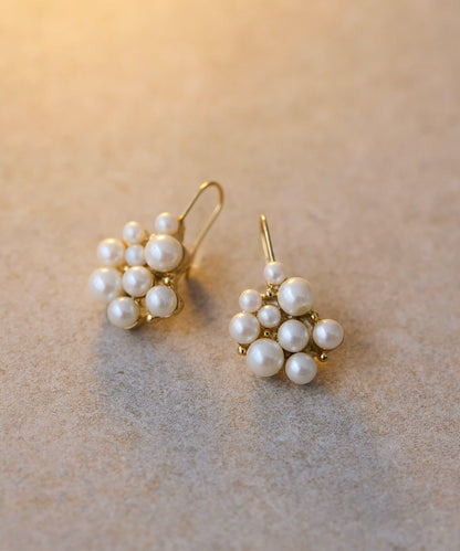 珍珠顆粒耳鉤耳環
