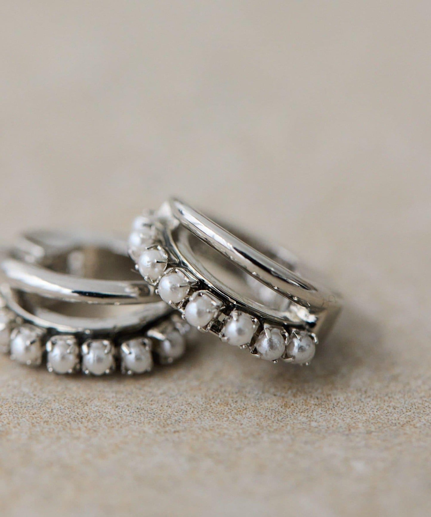 珍珠雙層線條耳夾/耳骨夾