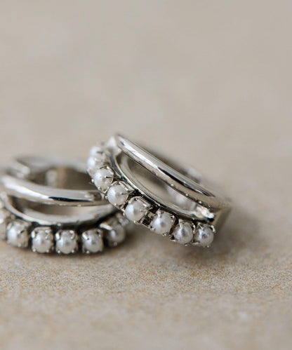 珍珠雙層線條耳夾/耳骨夾