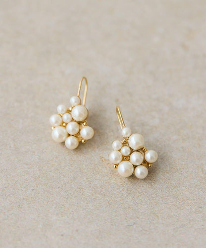 珍珠顆粒耳鉤耳環