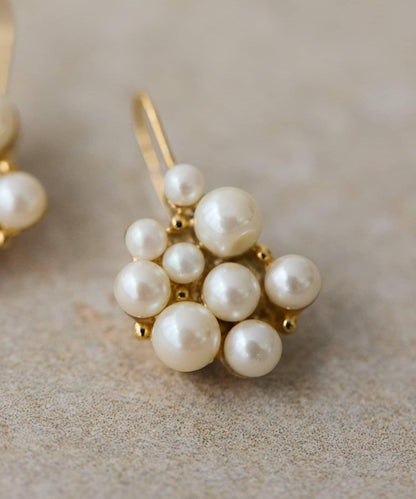 珍珠顆粒耳鉤耳環