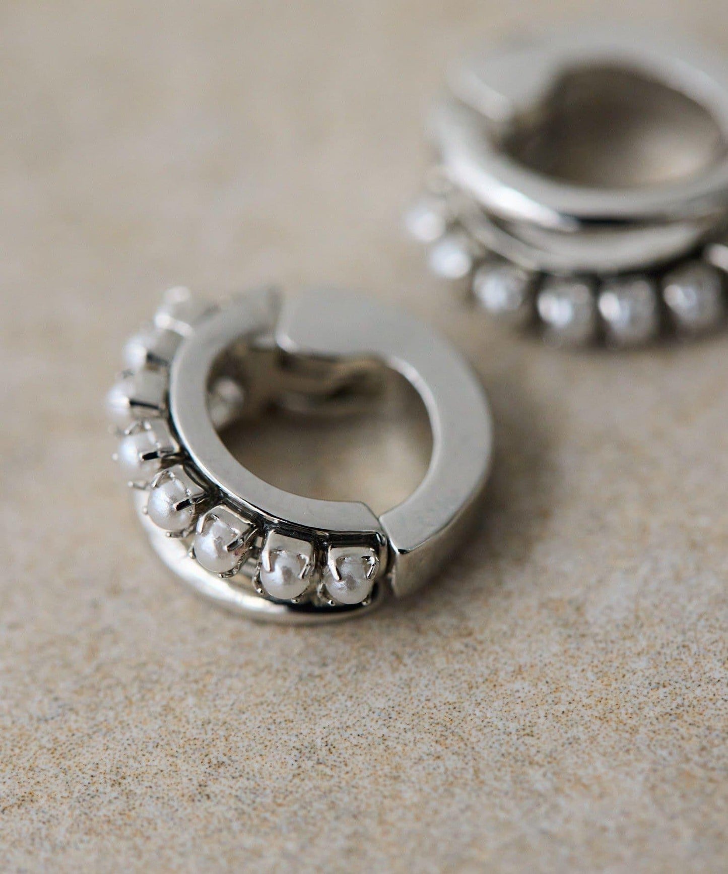 珍珠雙層線條耳夾/耳骨夾