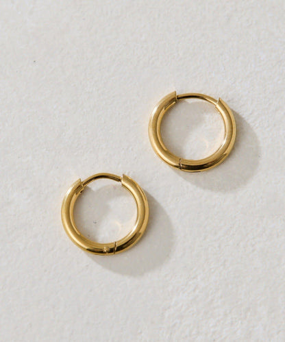 金屬過敏適用/不鏽鋼 圓幣吊墜圈形耳環