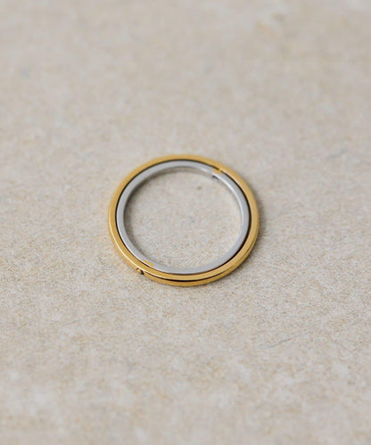 金屬過敏適用/不鏽鋼雙色可動戒指