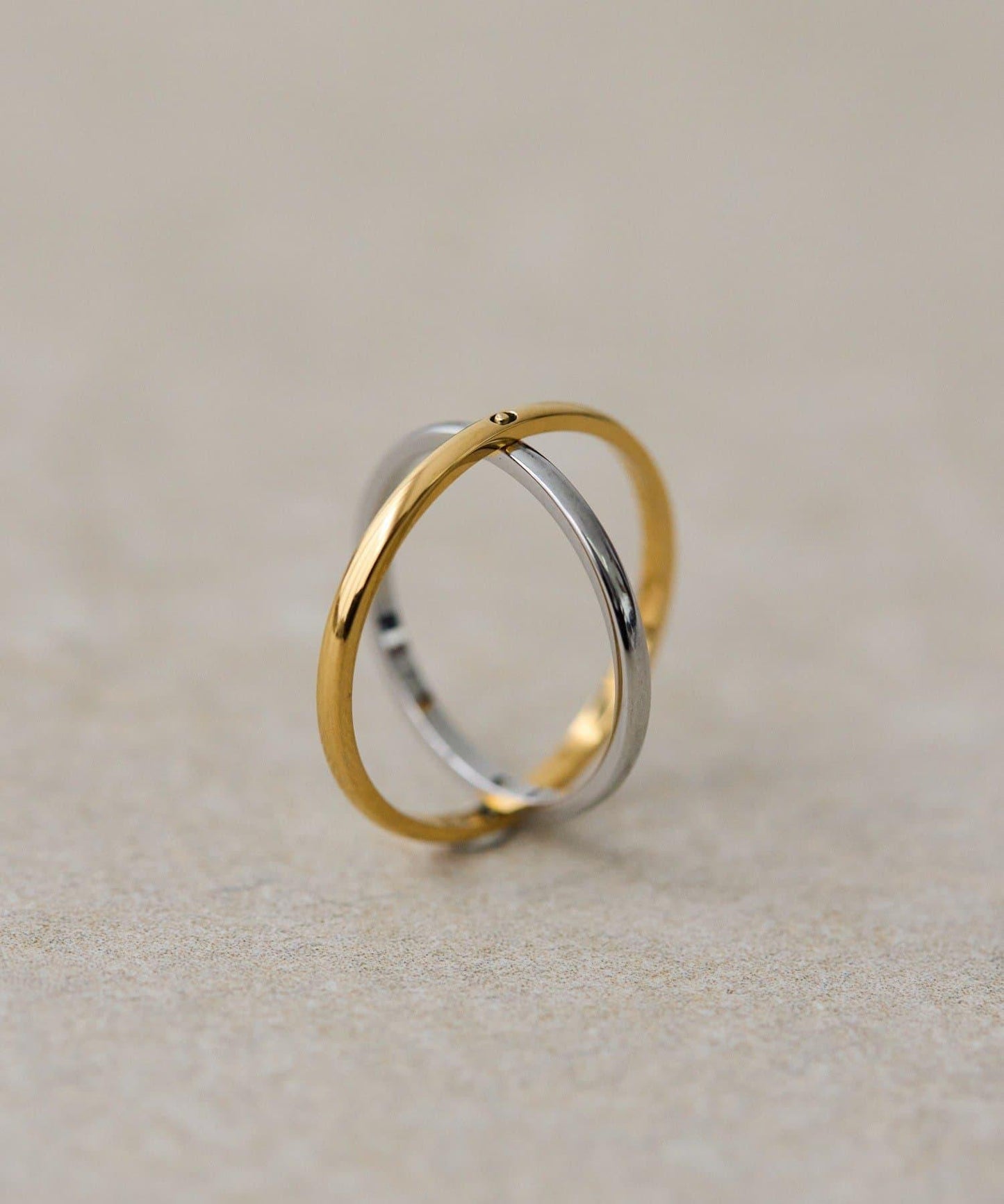 金屬過敏適用/不鏽鋼雙色可動戒指