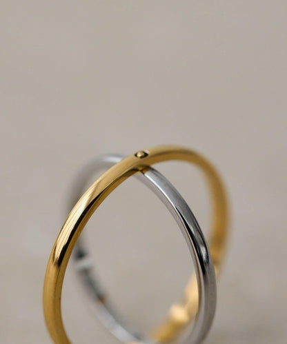 金屬過敏適用/不鏽鋼雙色可動戒指