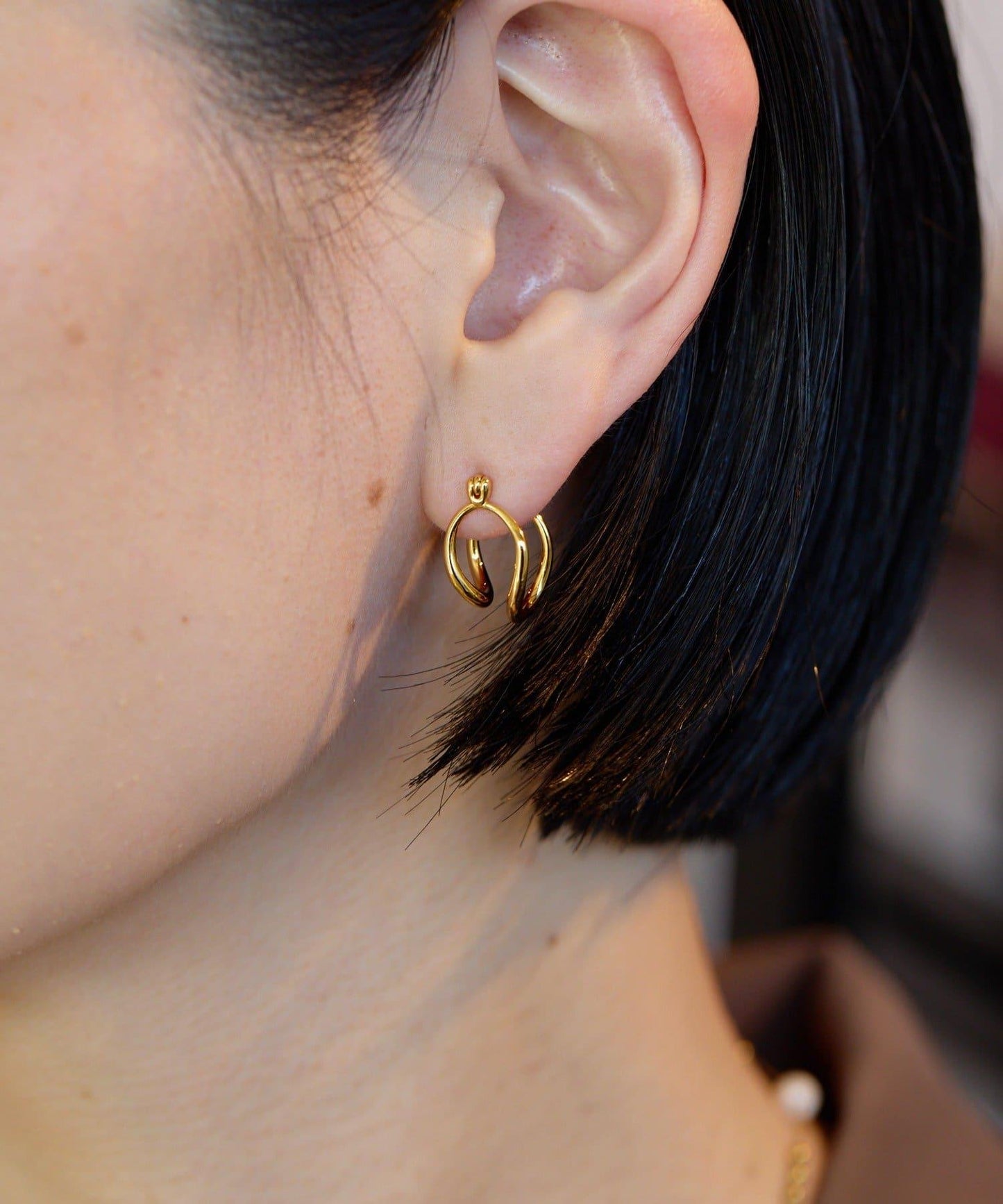 許願骨圓環耳環