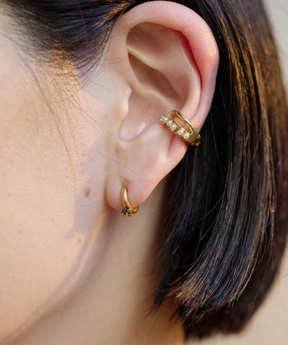 珍珠雙層線條耳夾/耳骨夾