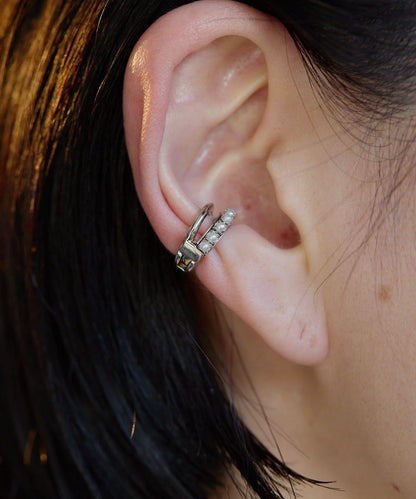 珍珠雙層線條耳夾/耳骨夾