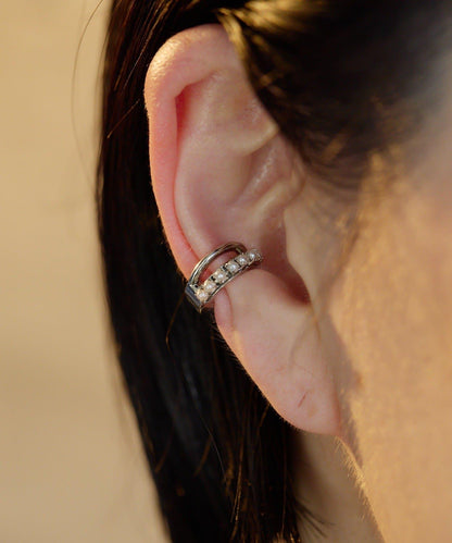 珍珠雙層線條耳夾/耳骨夾